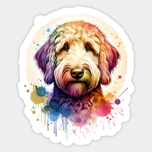 Yellow Labradoodle Dog Watercolor Artwork Sticker